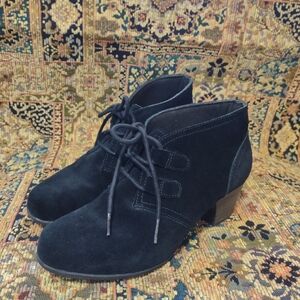 Clarks Dark Suede Ankle Boots